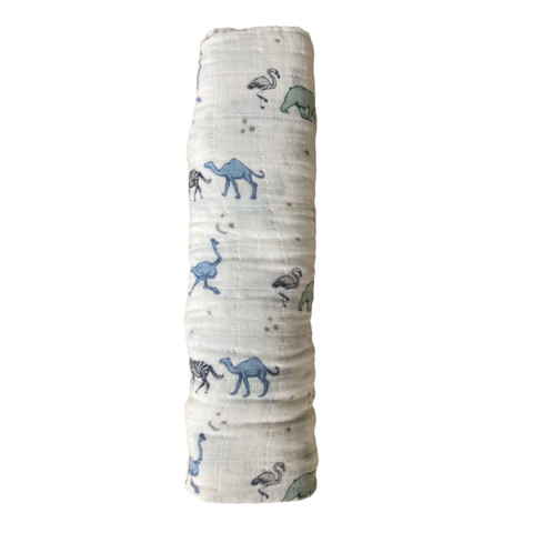 Aden + Anais swaddle wrap with animal design