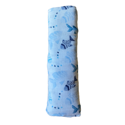 Aden + Anais Cotton Muslin Wrap - Gone Fishing