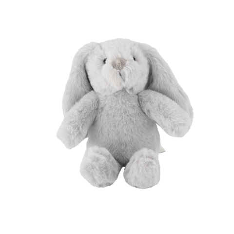 plush cuddly grey bunny toy