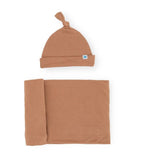 Little Unicorn Stretch Knit Hat & Swaddle - Terracotta