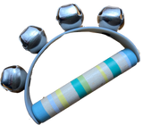 Wooden bell ring with teal stripes