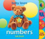 Durable baby board book with bright colours and tabs