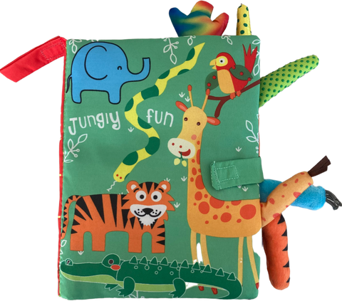 Sensory baby book about jungle animals