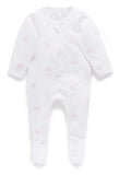 Purebaby organic cotton onesie with pink tree design