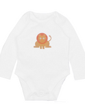 Sustainably sourced cotton bodysuit with lion print on the front
