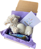 Cuddly lamb, chocolate fish and NZ made felted wool slippers