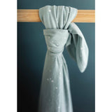 Super soft Merino/Organic Cotton blanket - pale blue with white stars