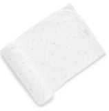 Organic cotton baby blanket with grey leaf design