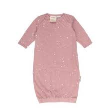 Woolbabe organic cotton and merino sleeping gown in pale pink