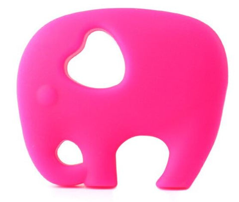 Silicone Teething Elephant - Dark pink