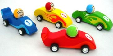 Wooden Pull Back Racing cars - set of four!