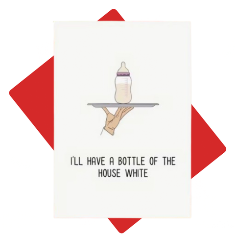 New Baby Card - House White