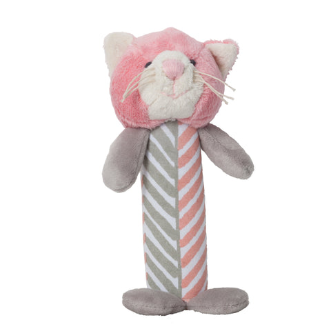 Soft cat hand rattle for babies