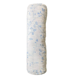 Aden + Anais cotton muslin wrap with blue and white flower design