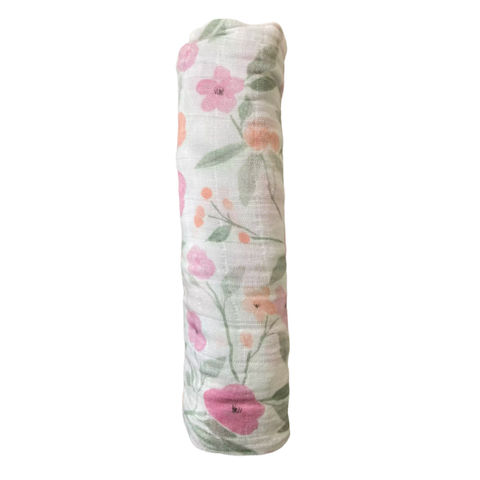 Aden + Anais cotton muslin baby wrap with flowers