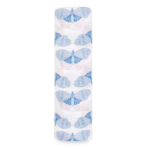 100% natural cotton aden + anais wrap in a butterfly design