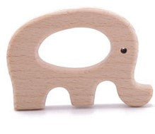 Natural wooden elephant-shaped teether