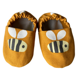 Cotton soft sole baby shoes with bee design