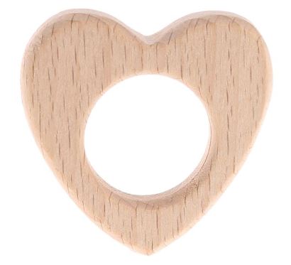 Wooden teething ring - Loveheart