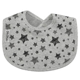 Jersey Cotton Bib - grey with black stars