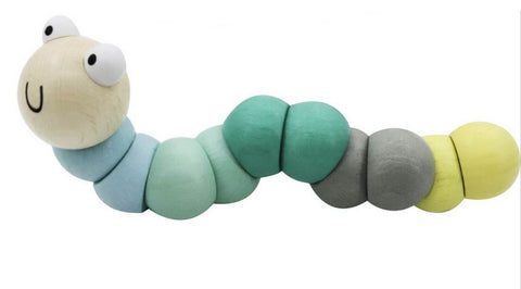 Wooden mini worm teal